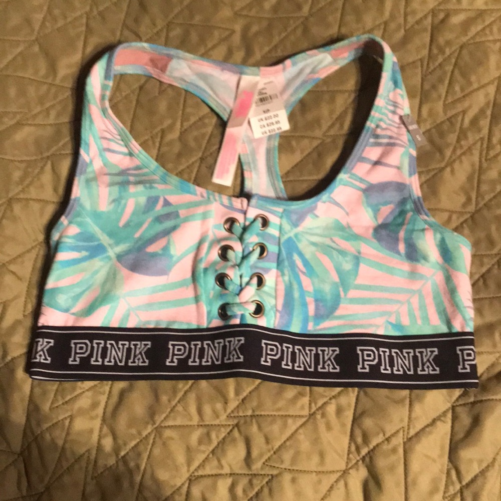 Pink Tropical BNWT Cotton Bralette top